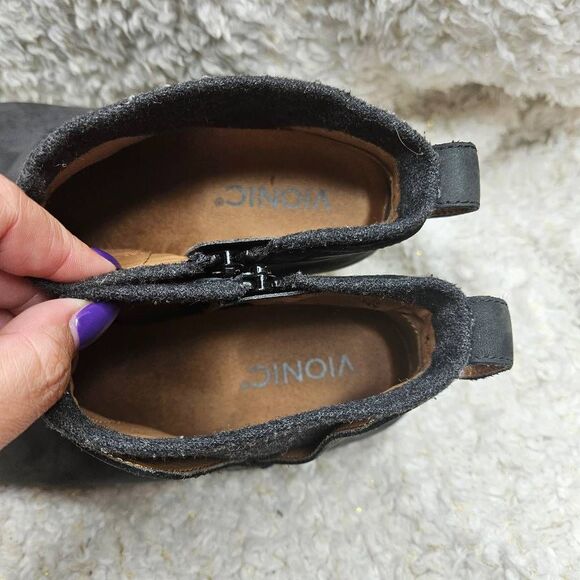 Vionic Joslyn Weather Resistant Black Leather Ankle Boots sz 7.5 - Picture 7 of 9